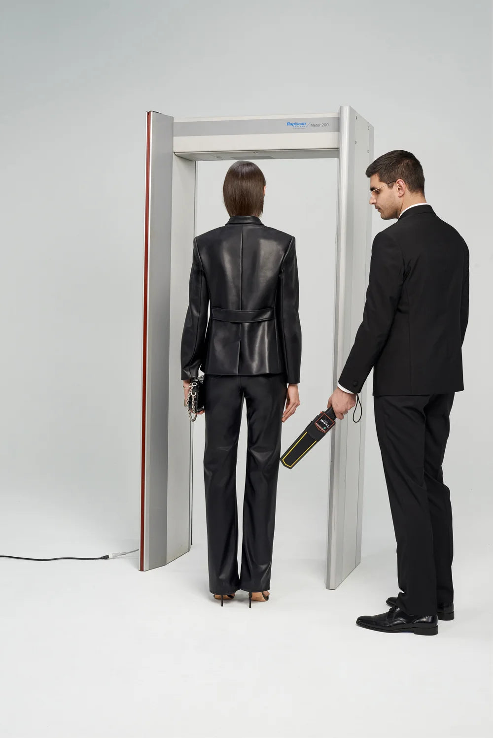 Leather Tailored Straight Pants in Black