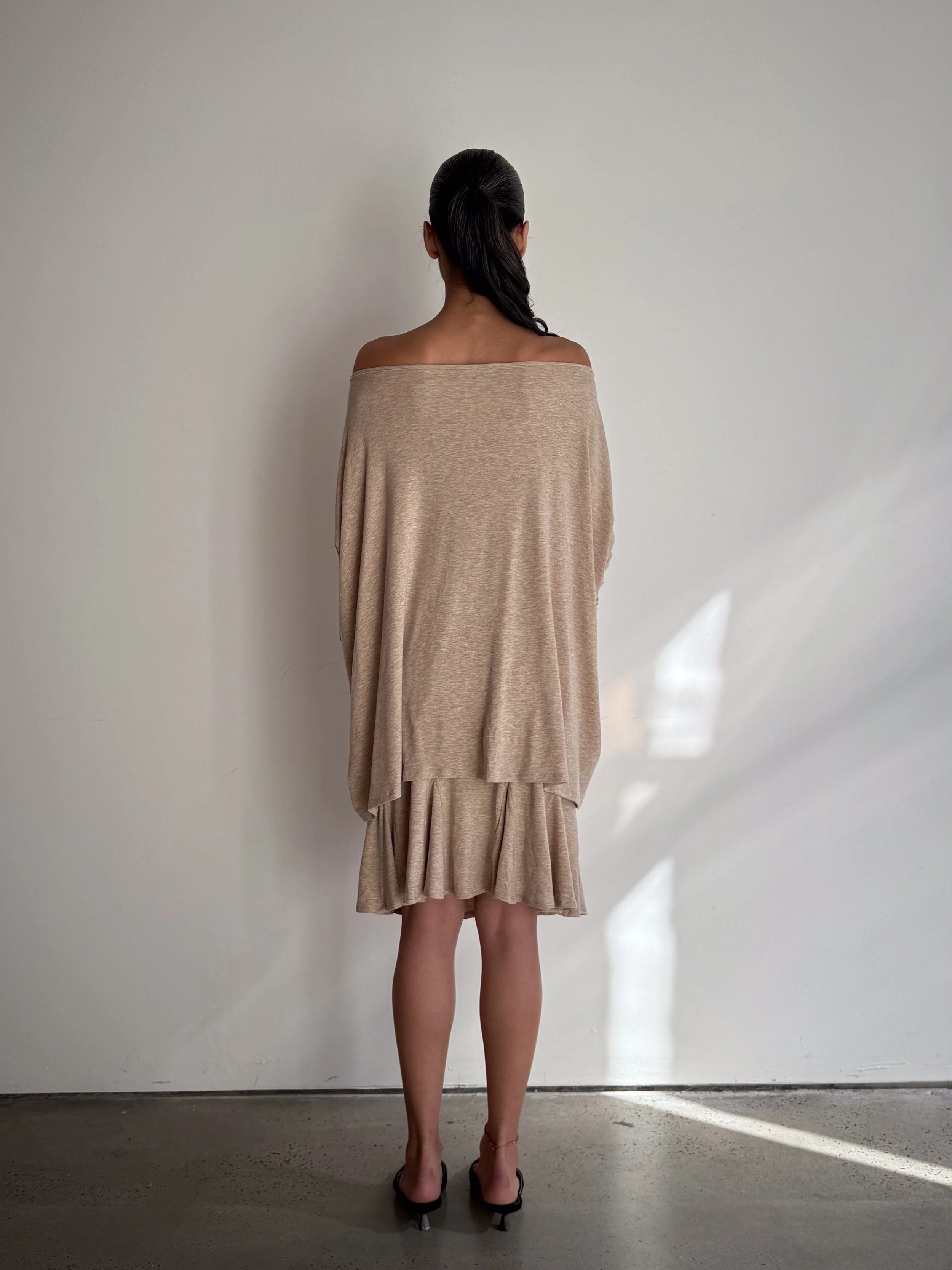 Oversized Long Sleeve Top in Oat