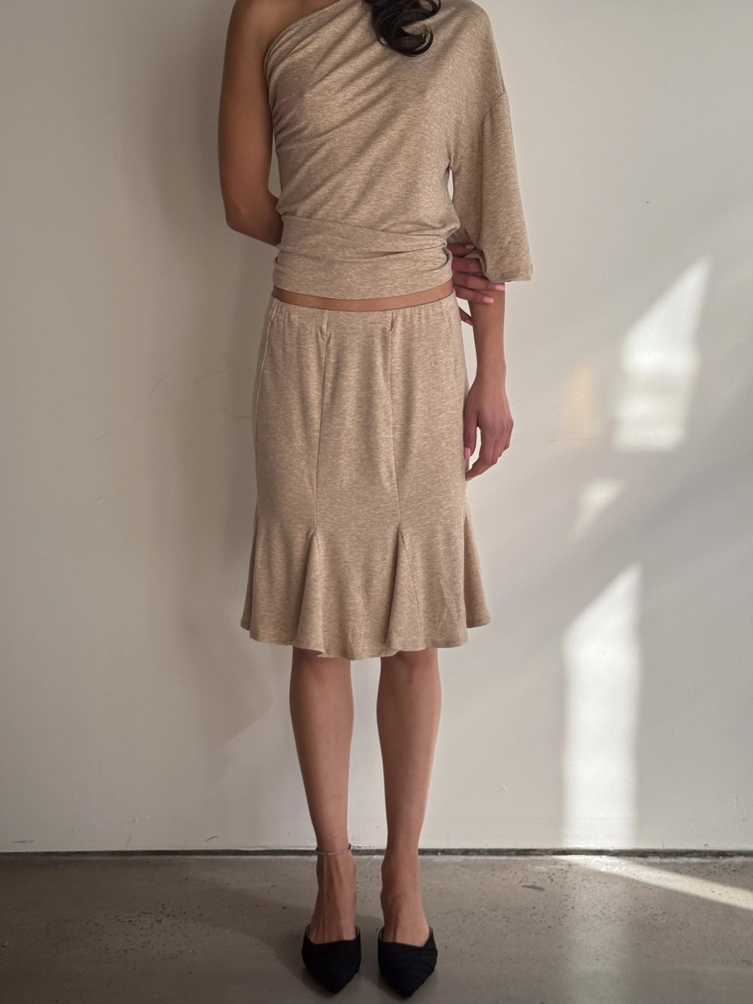 Mermaid Midi Skirt in Oat