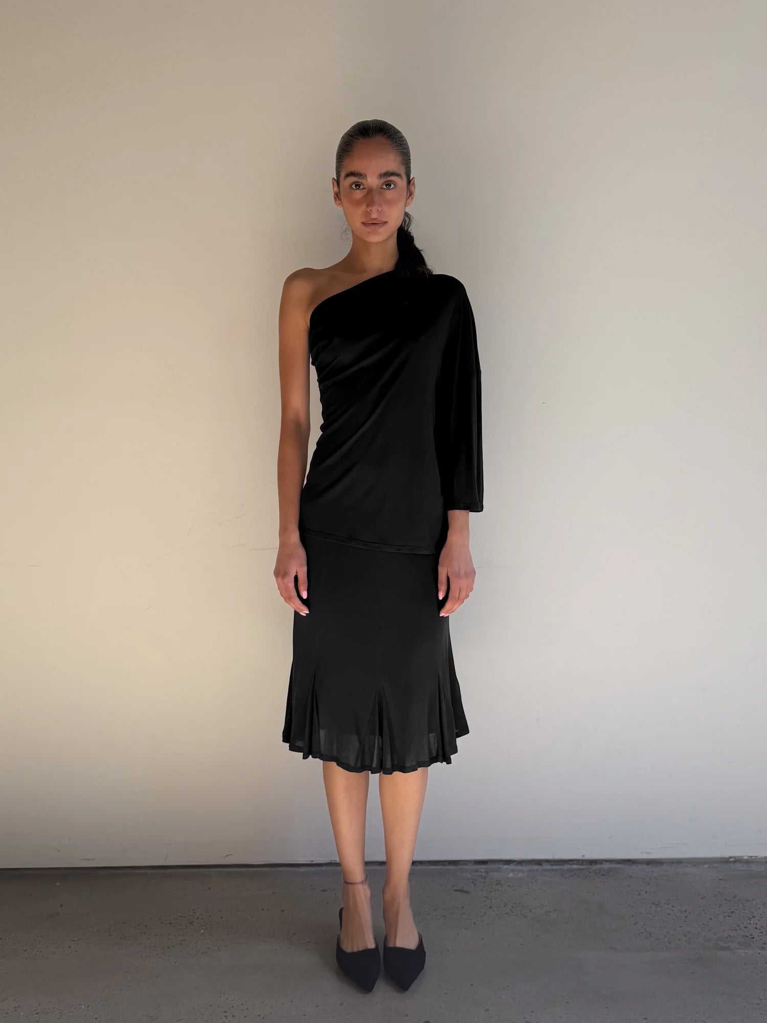 SEACELL© Mermaid Midi Skirt in Black