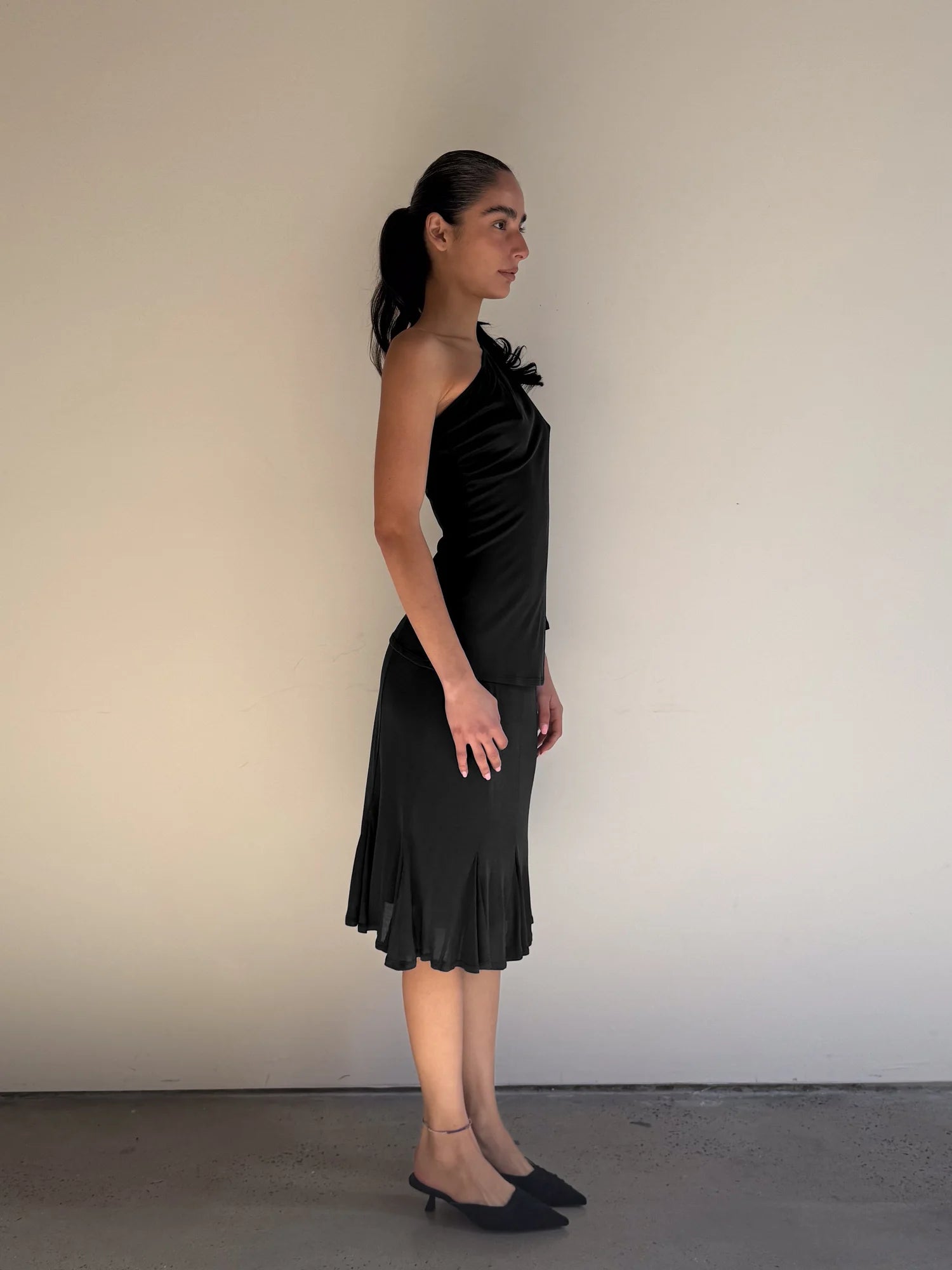 SEACELL© Mermaid Midi Skirt in Black