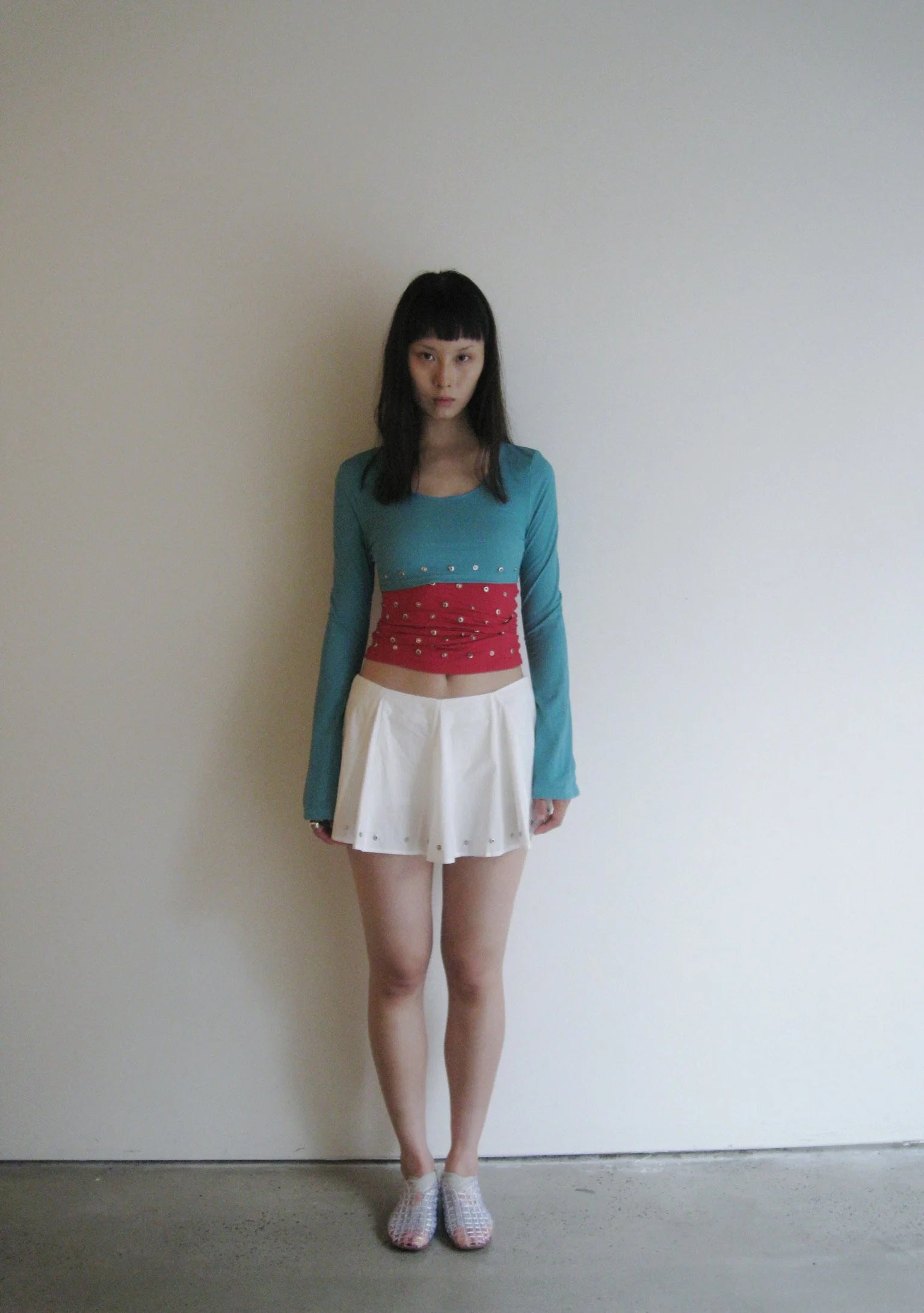 SENSITIVE® Super Cropped Long Sleeve Top with Rivets