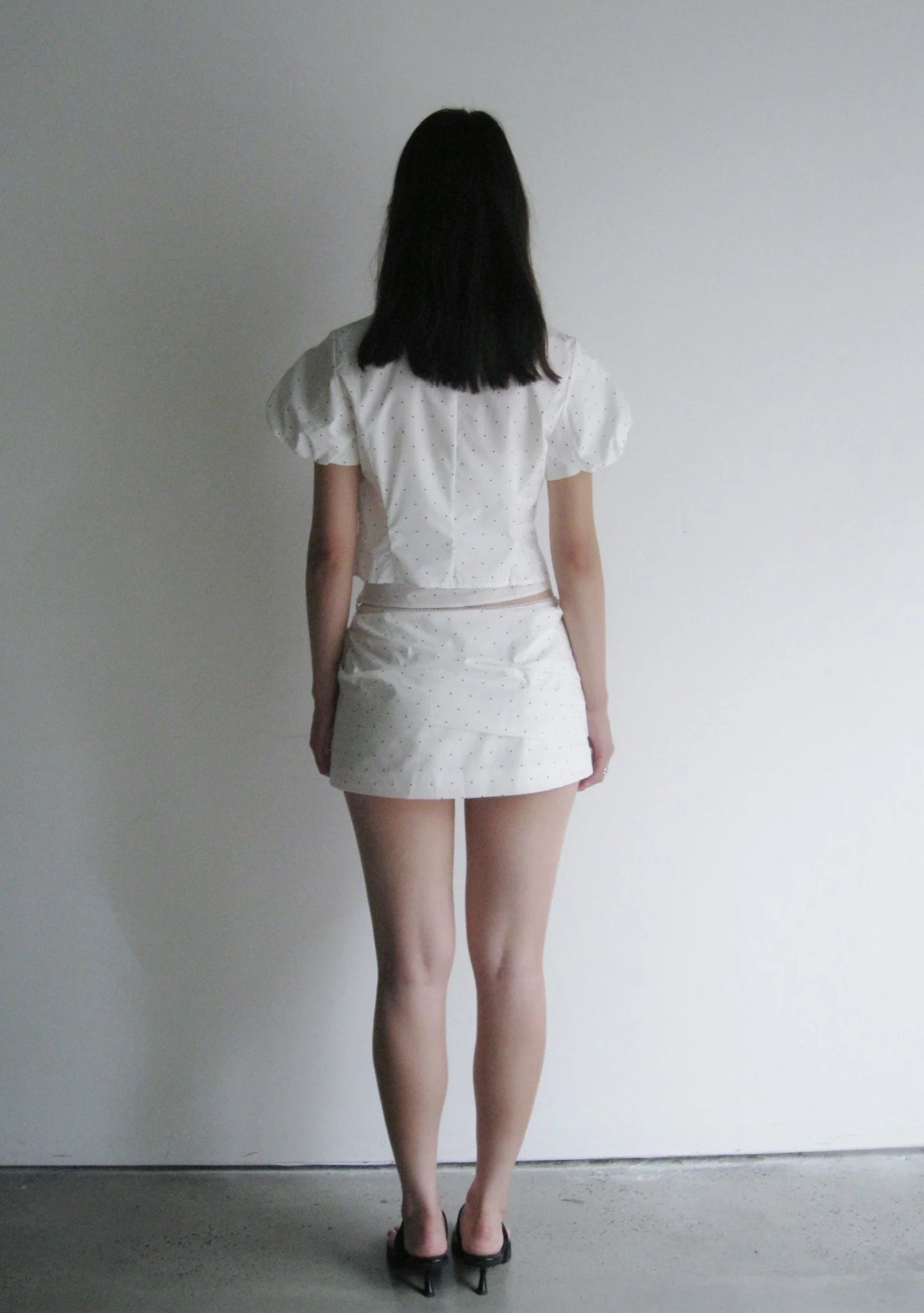 Bubble Sleeves Blouse with Detachable Tie