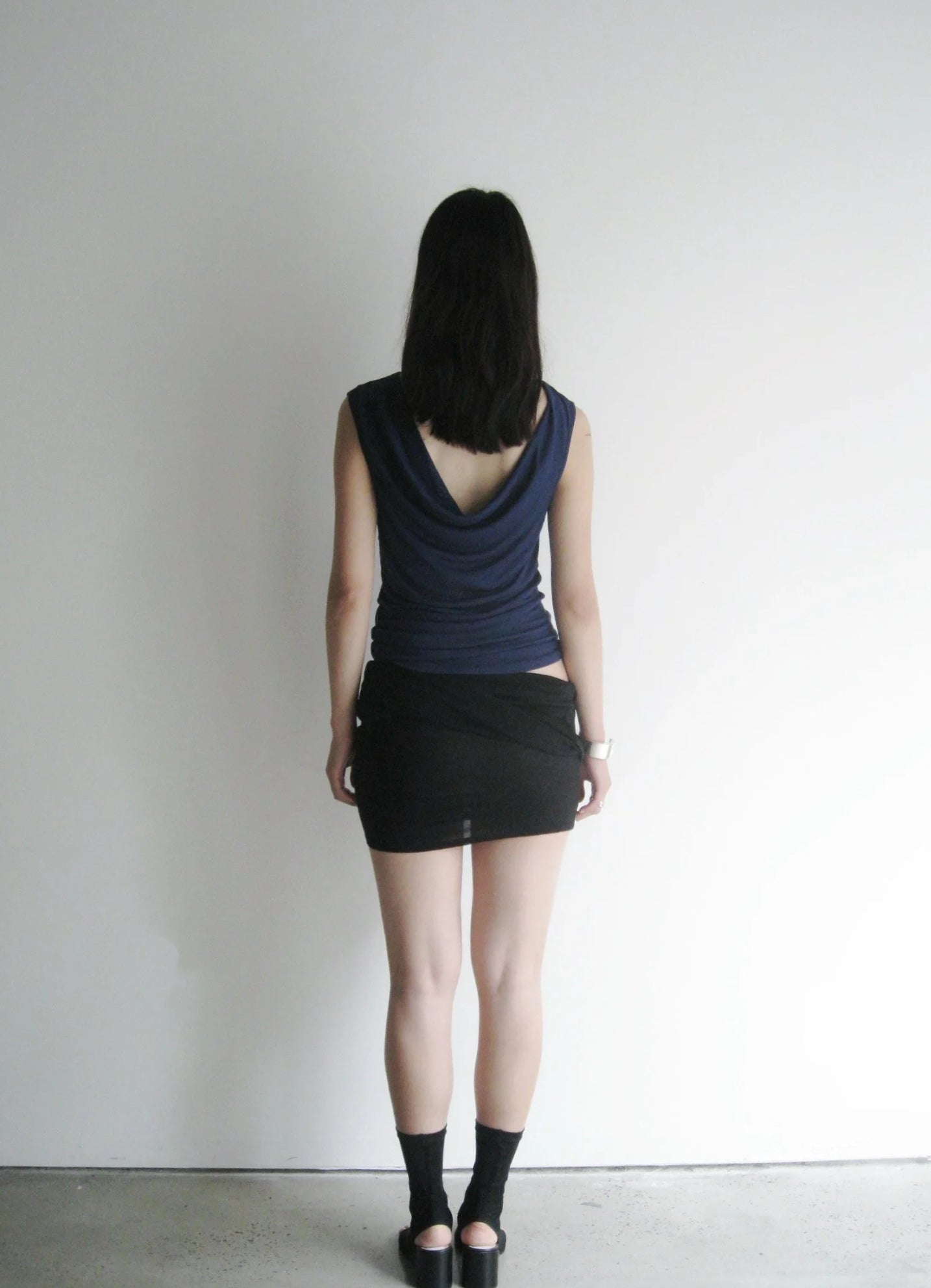 SEACELL© Draped Tank Top in Black