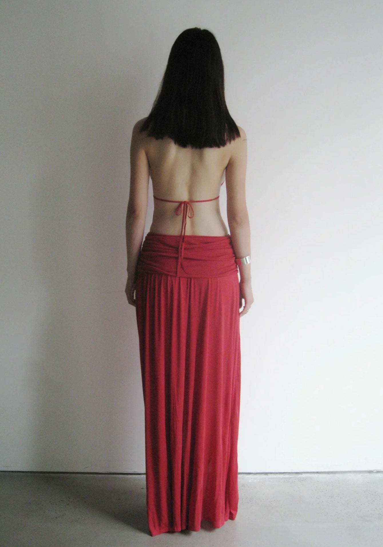 SEACELL© Draped Gown with Open Back in Fiery