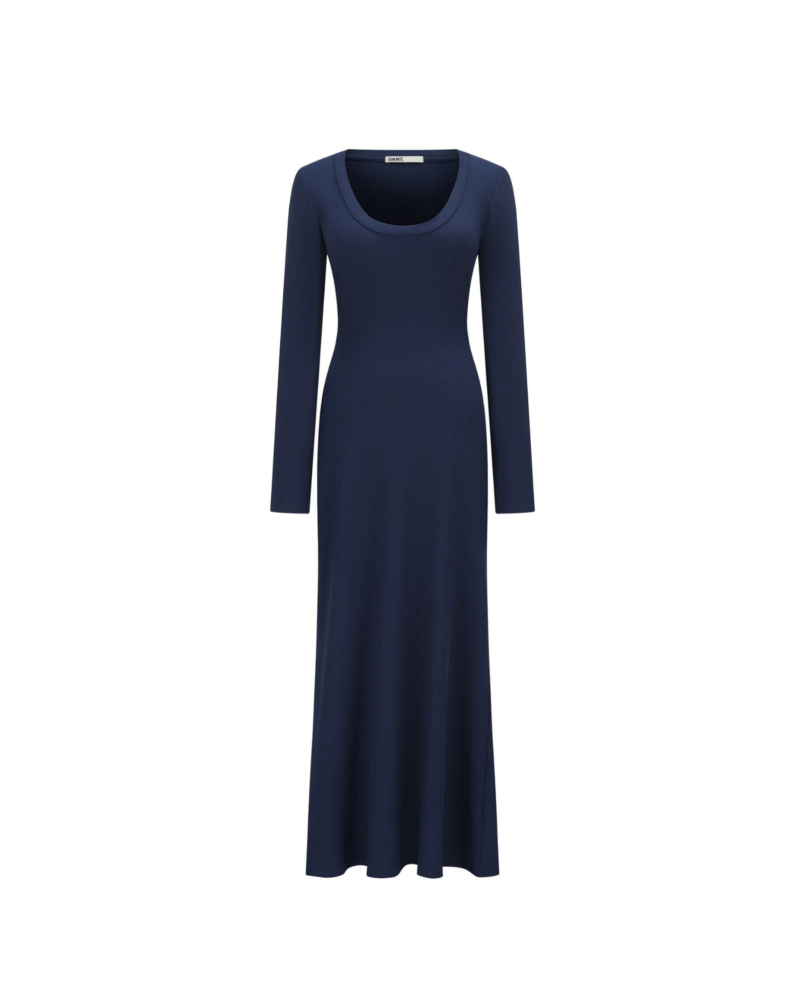 FIR© Classic Scoop Neck Long Sleeve Dress in Navy
