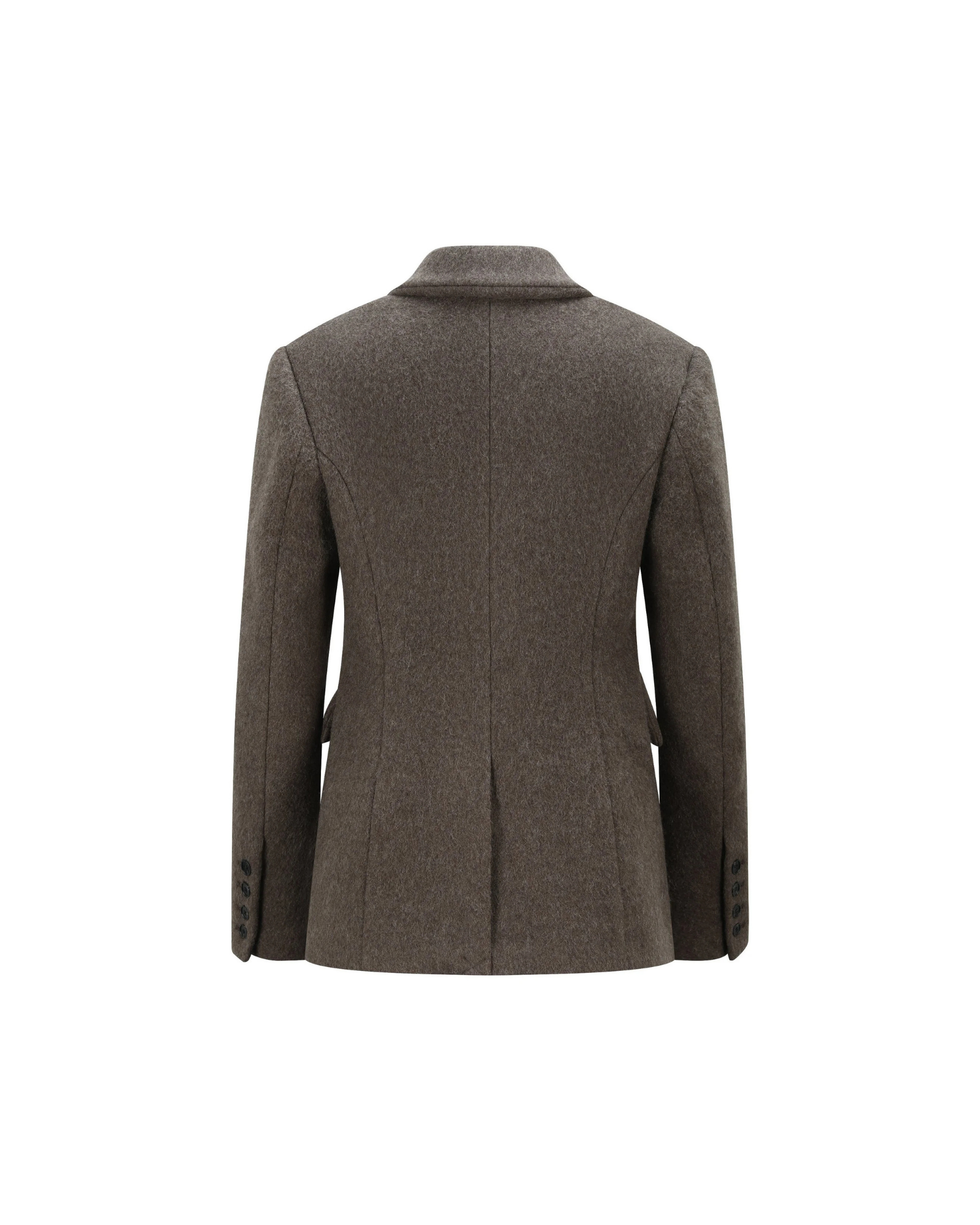 Wool Tailored Blazer Coat in Brown