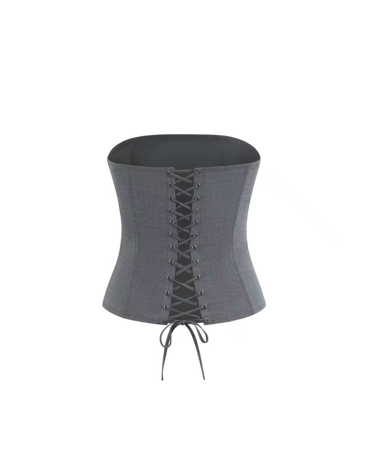 Belted Lace-Up Bustier in Ash