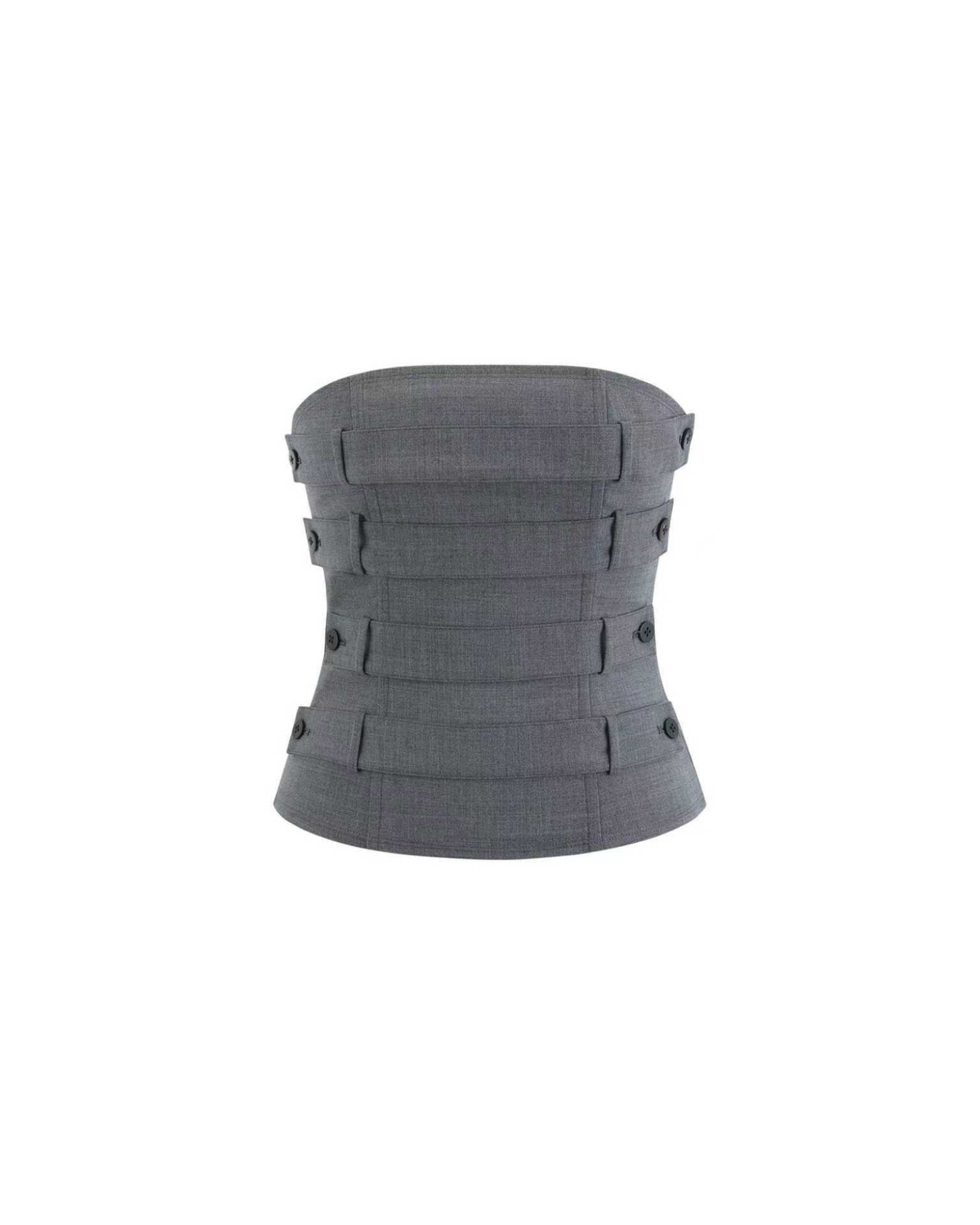 Belted Lace-Up Bustier in Ash