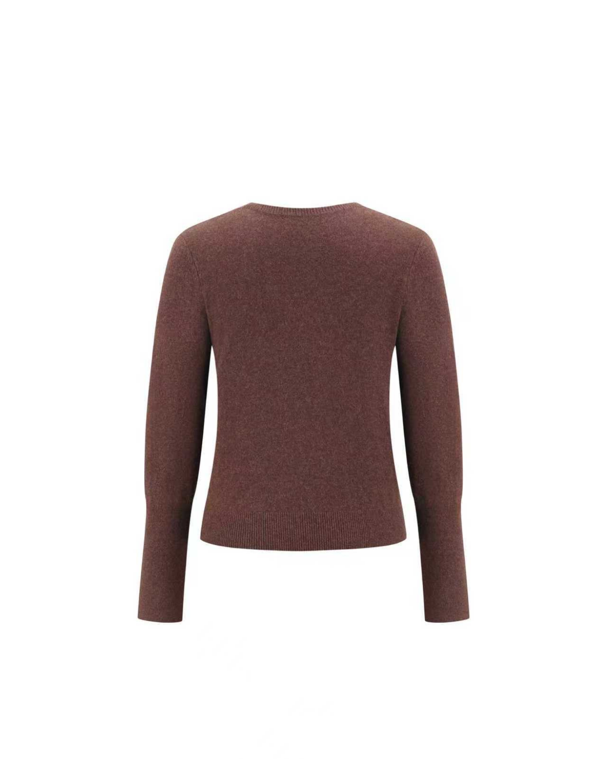 Double V-Neck Cashmere Baby Knit in Chestnut
