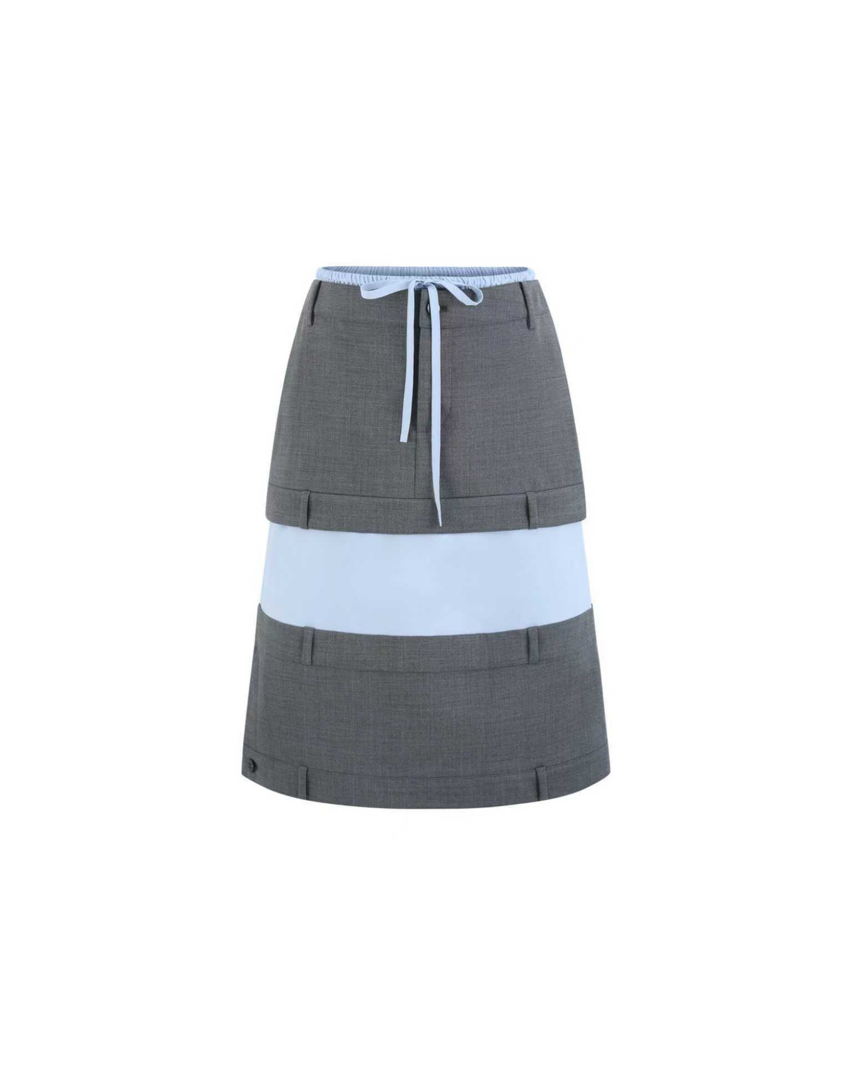 Spliced Two-Piece Midi Skirt in Ash