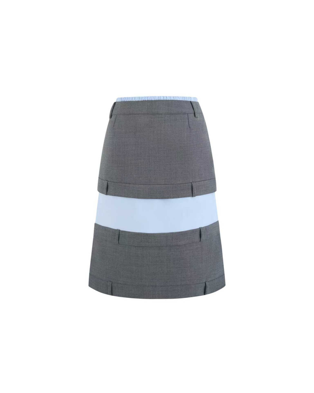 Spliced Two-Piece Midi Skirt in Ash
