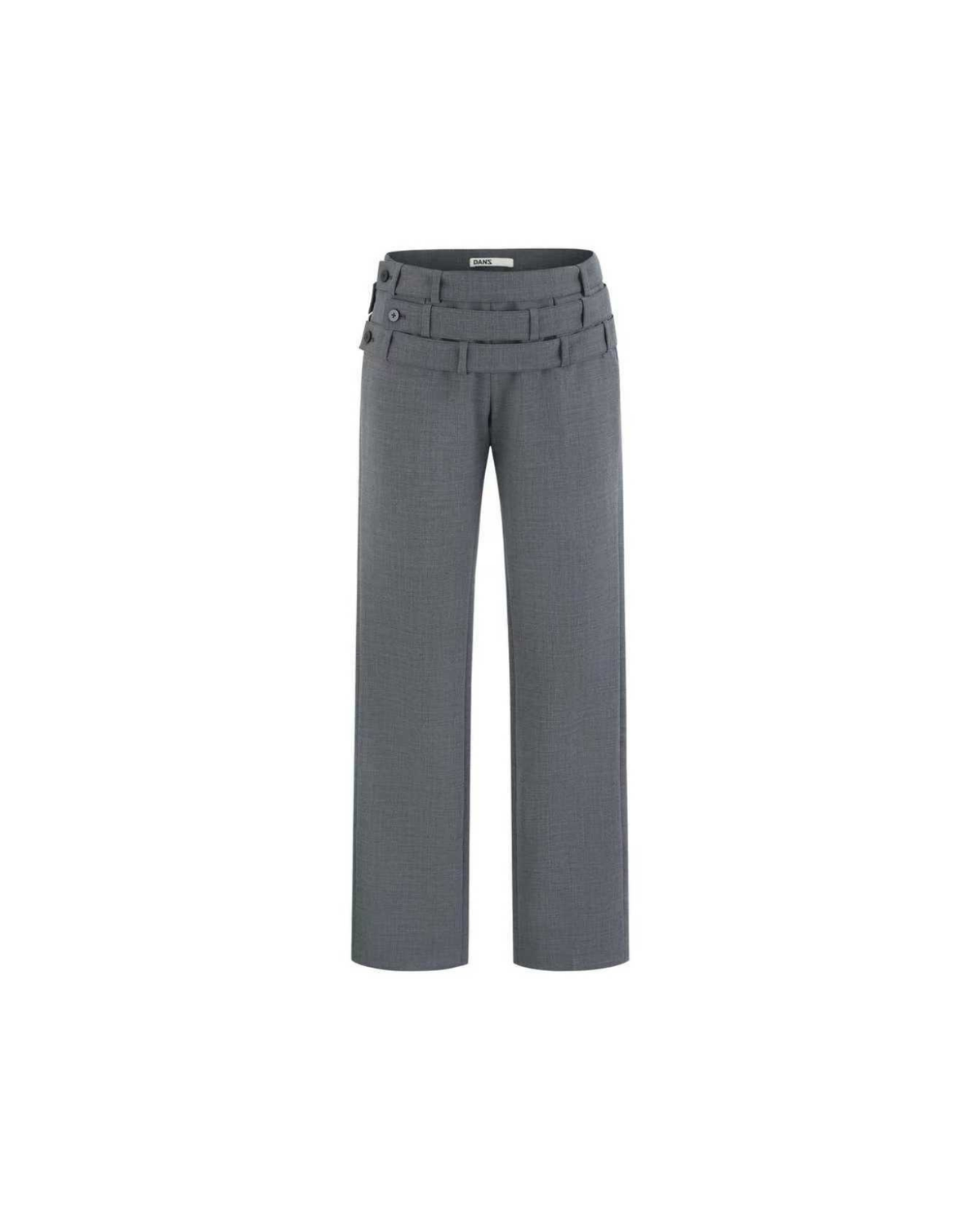 Triple-Waistband Low-Rise Trouser in Ash