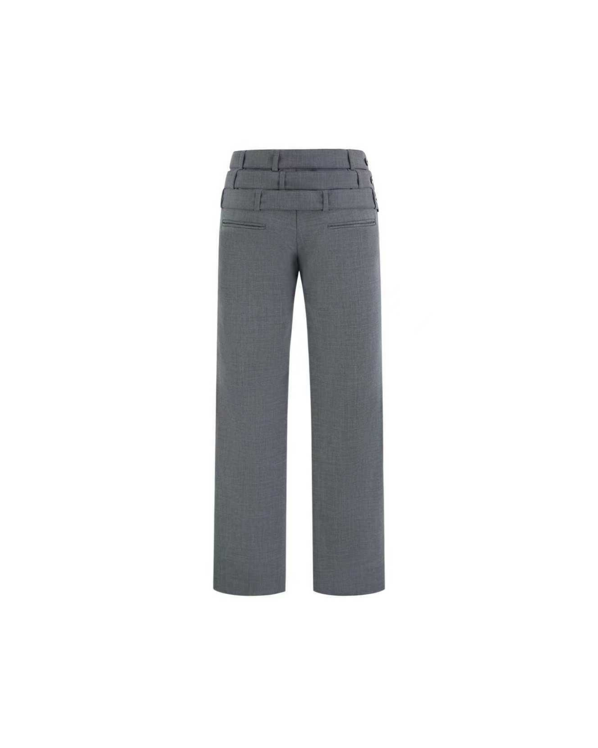 Triple-Waistband Low-Rise Trouser in Ash