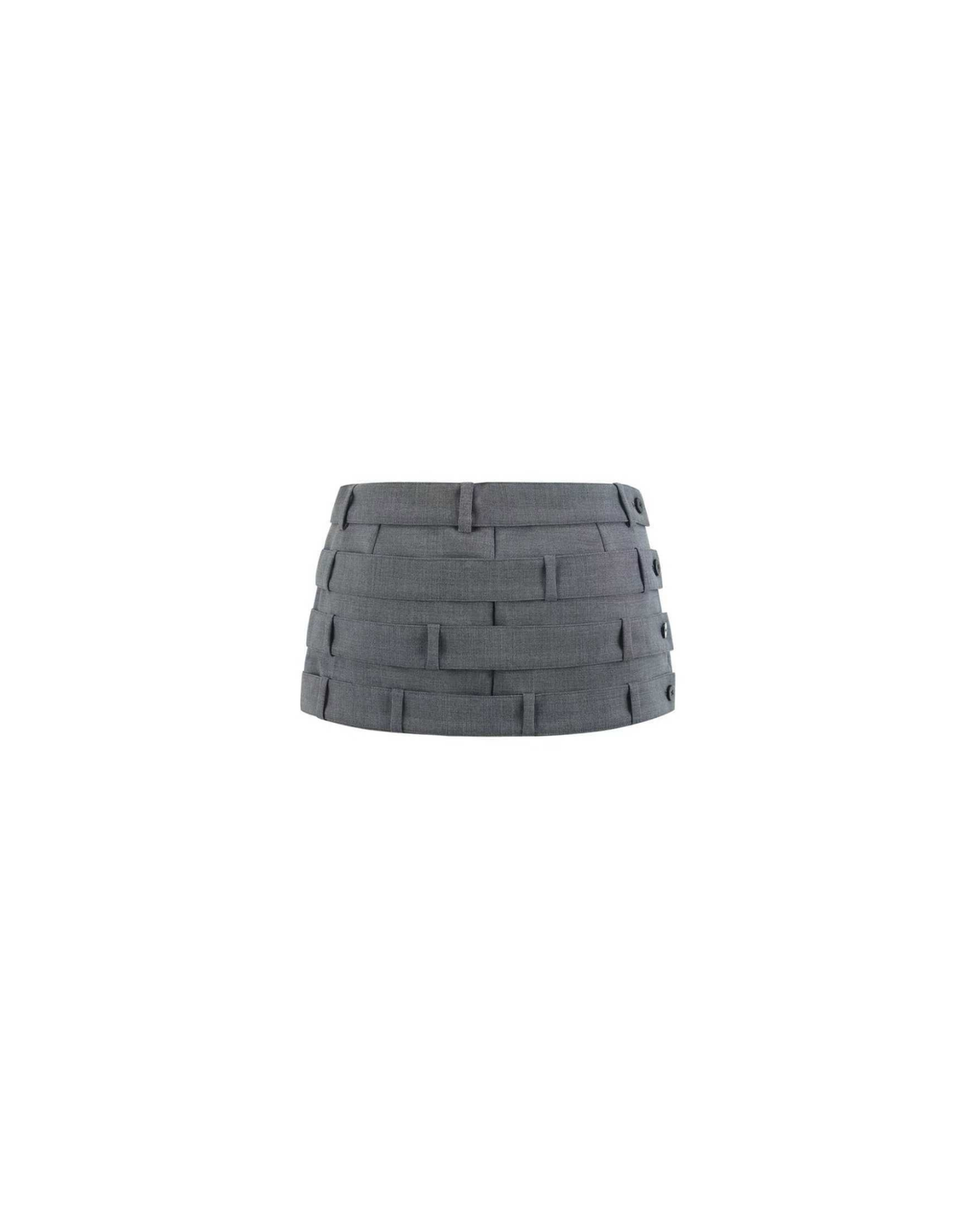 Stacked Belt Mini Skirt in Ash