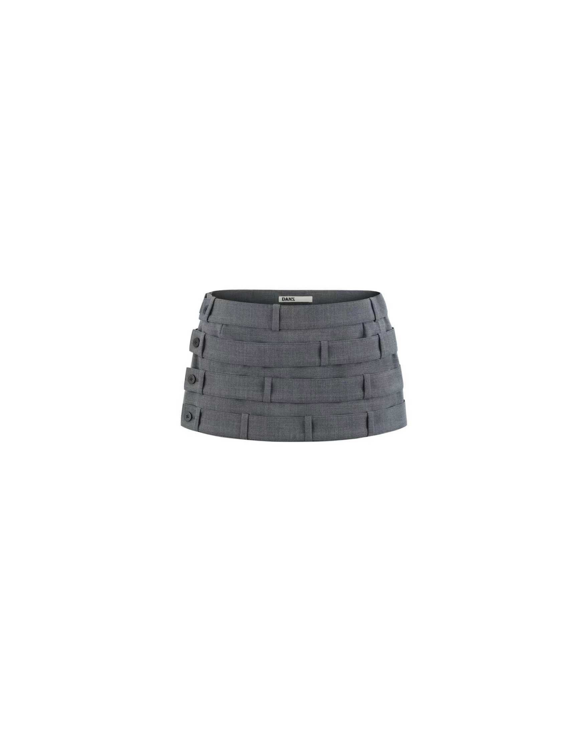 Stacked Belt Mini Skirt in Ash
