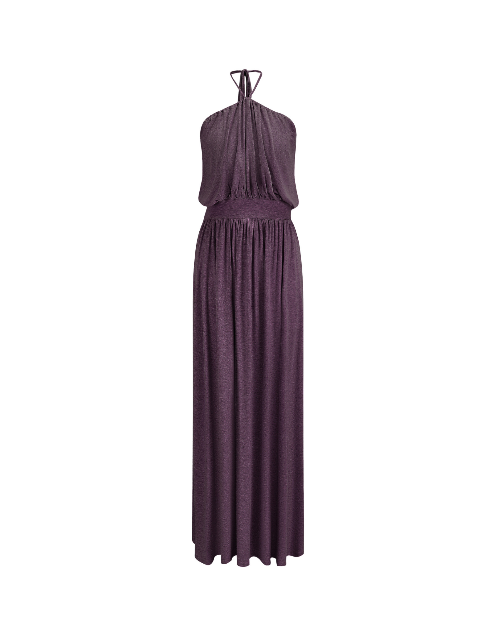 Two Way Open Back Gown Wool in Plum