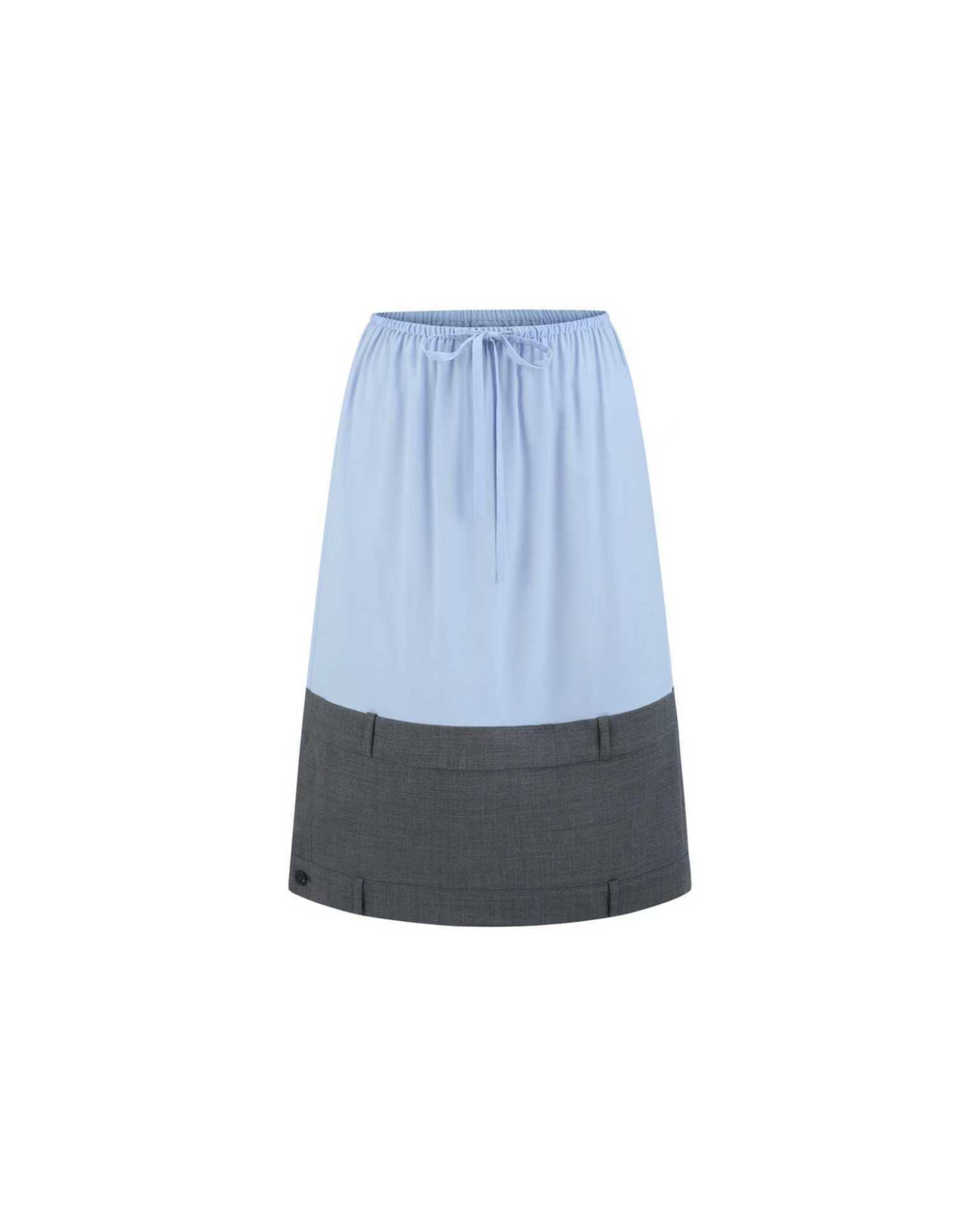 Spliced Two-Piece Midi Skirt in Ash