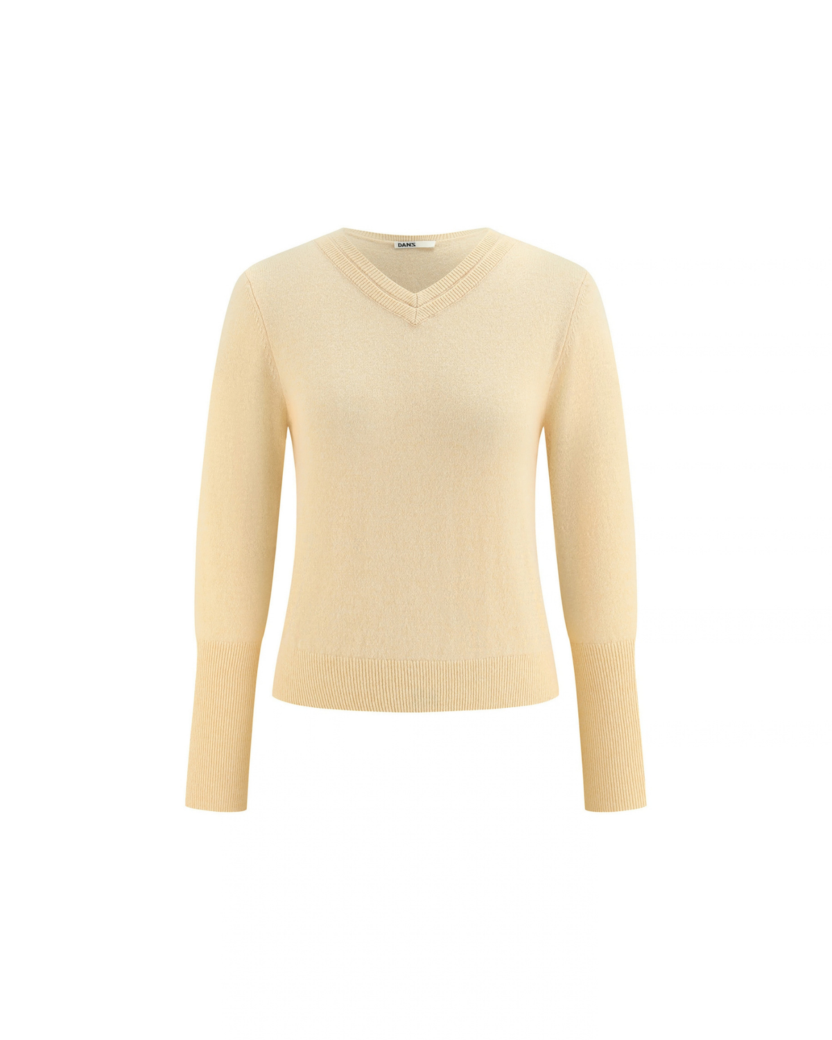 Double V-Neck Cashmere Baby Knit in Gosling