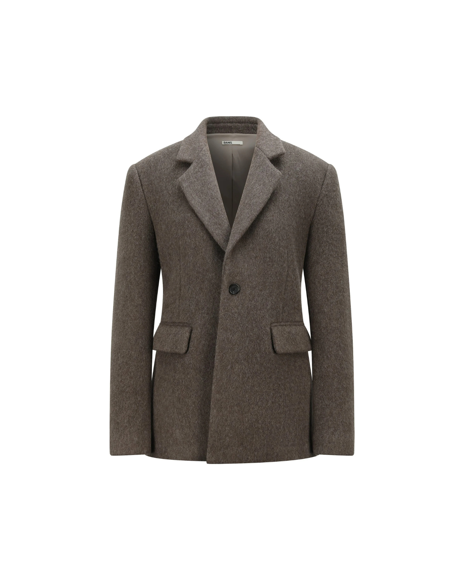 Wool Tailored Blazer Coat in Brown
