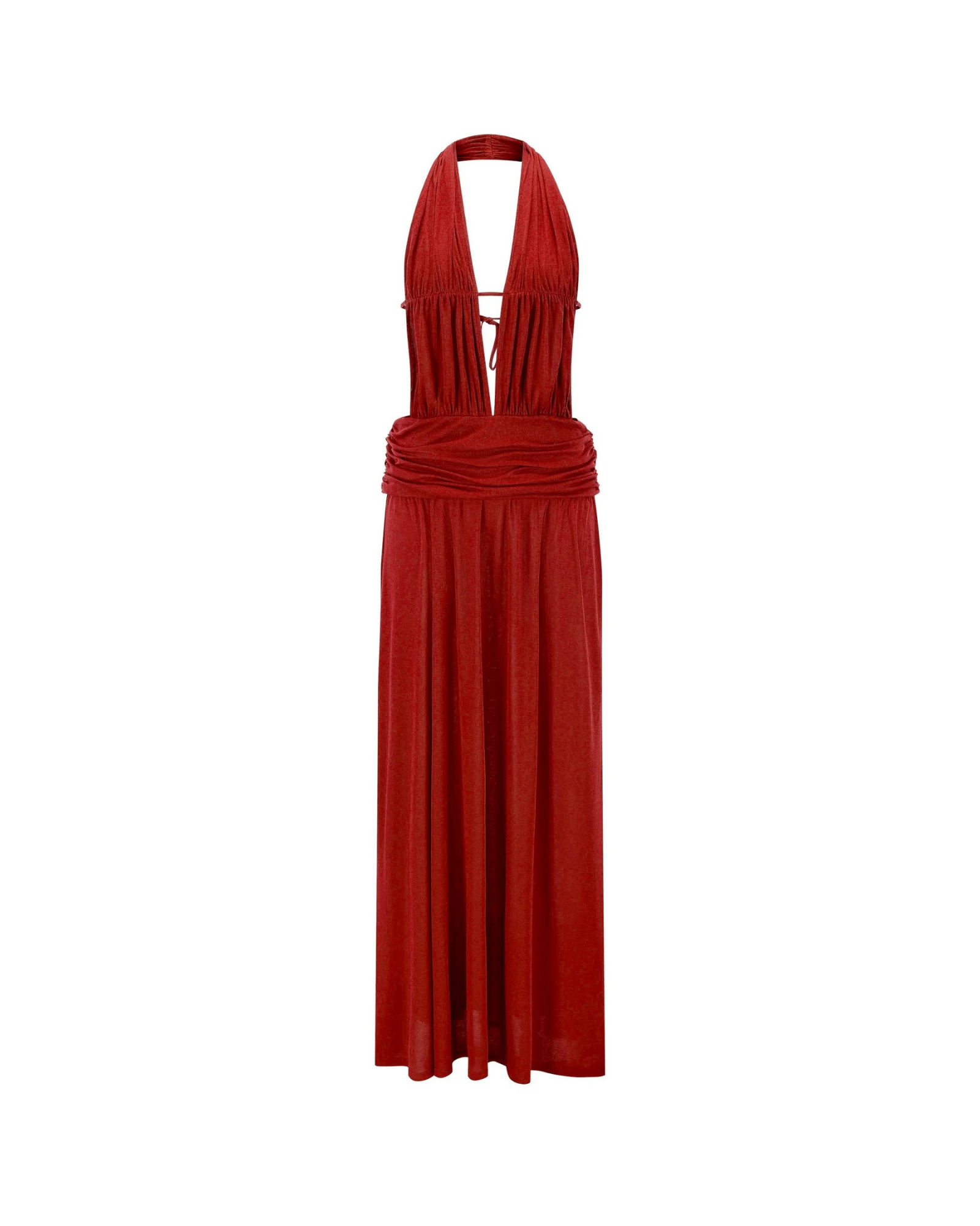 SEACELL© Draped Gown with Open Back in Fiery