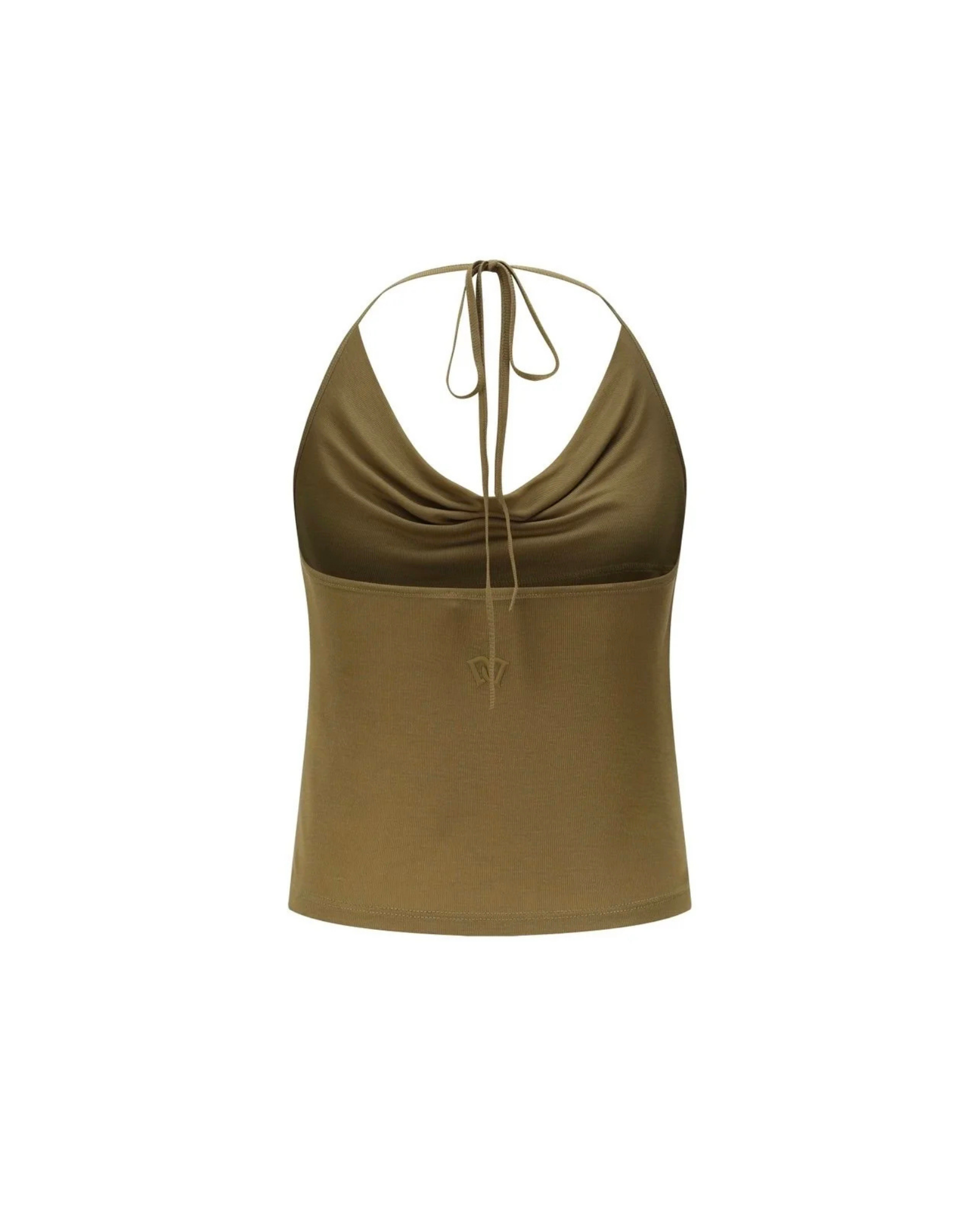 Green halter top on a white background