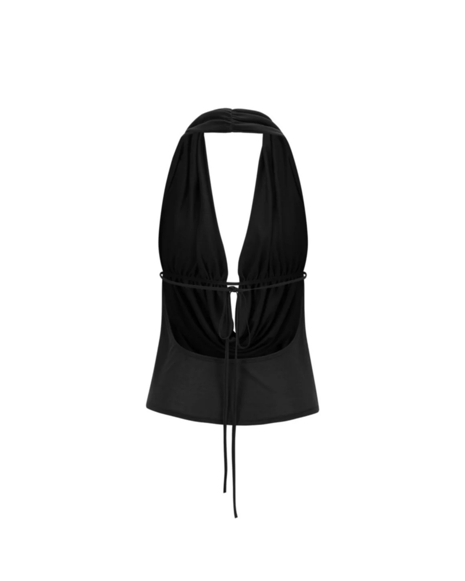 SEACELL© Draped Top with Open Back in Black