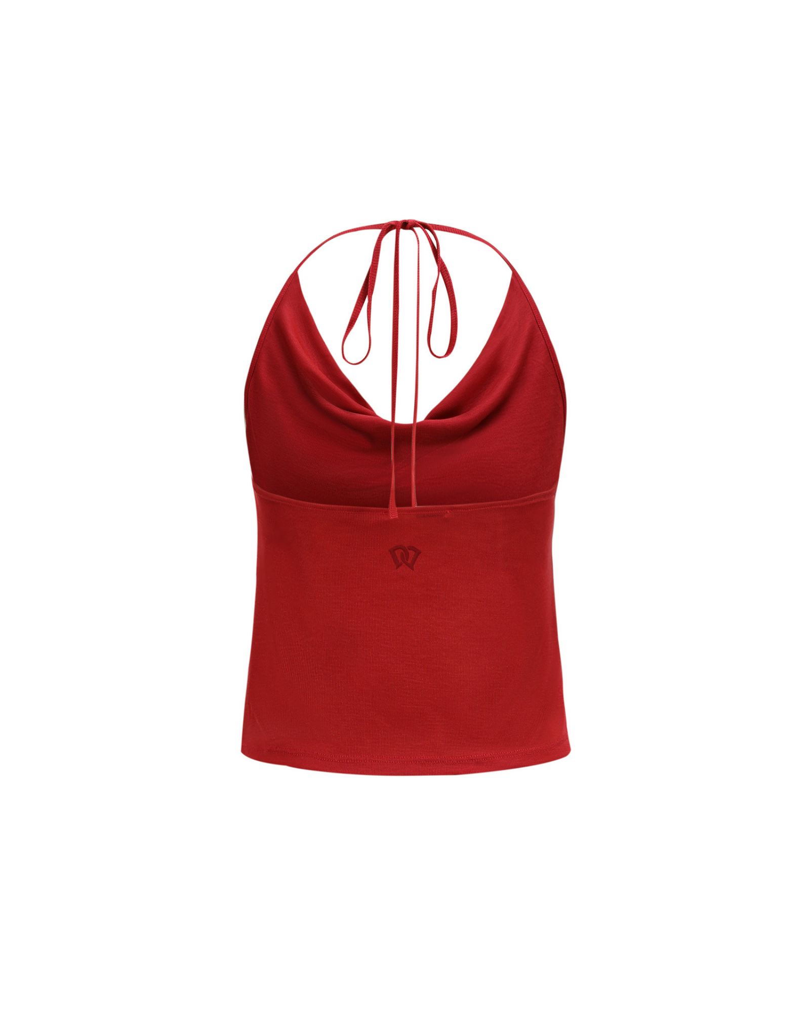 Red halter top on a white background