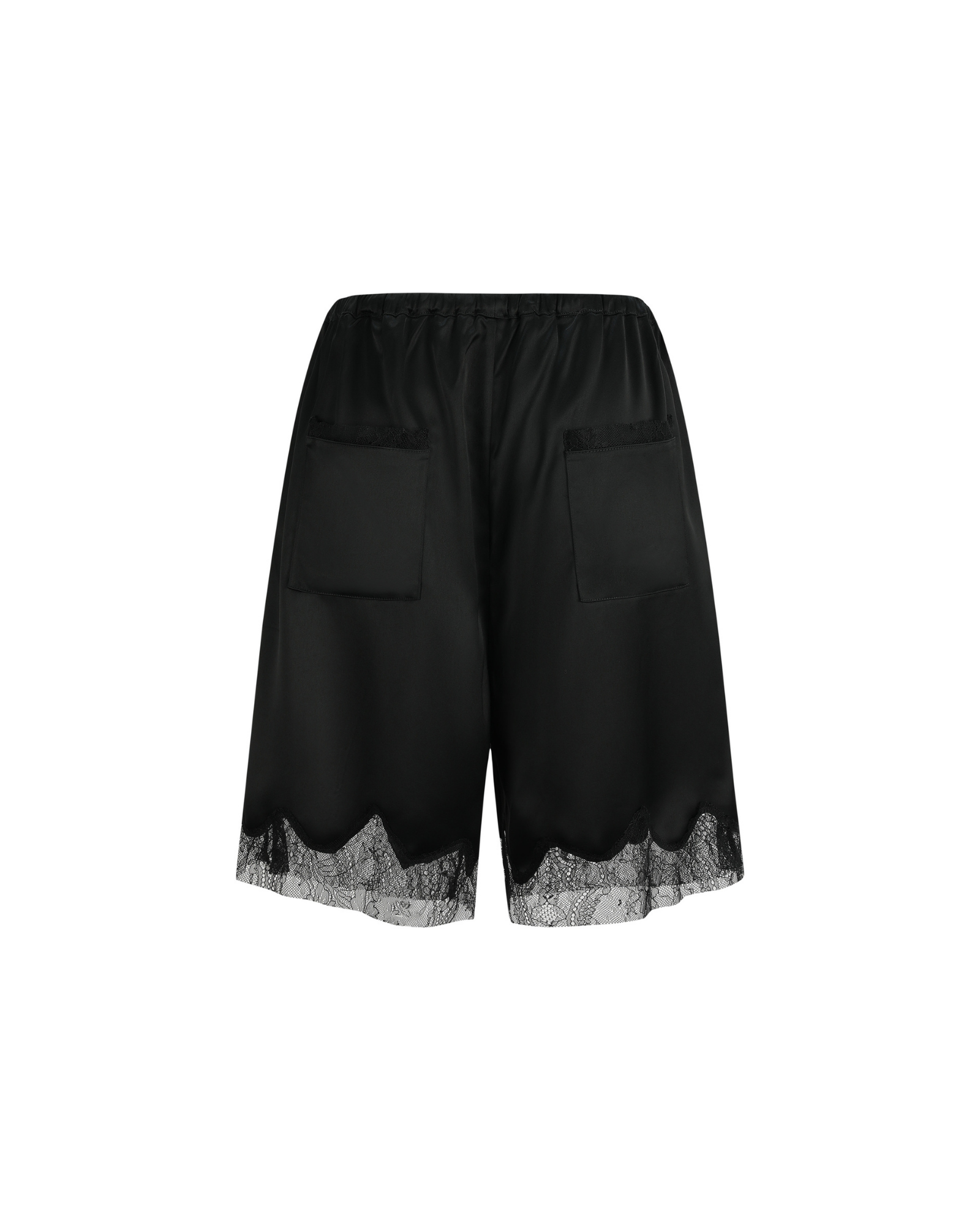 Lace Trim Satin Shorts