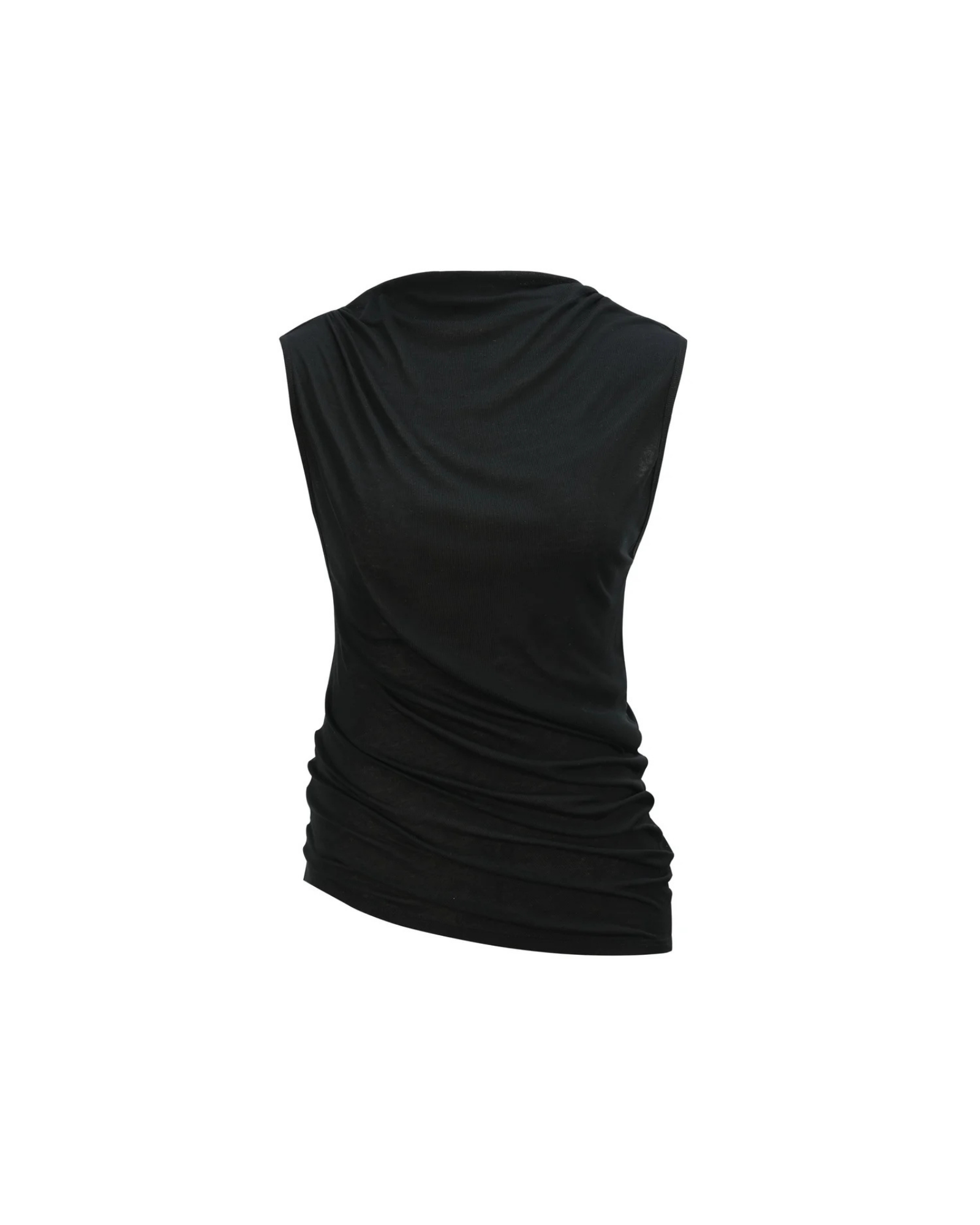 SEACELL© Draped Tank Top in Black