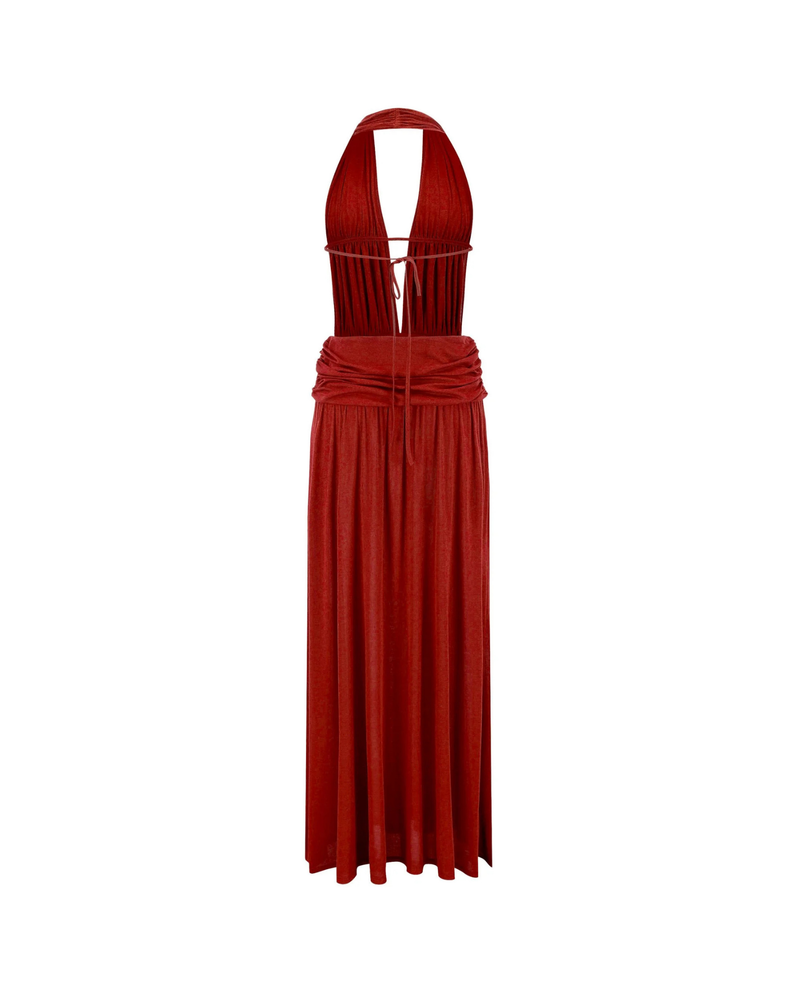SEACELL© Draped Gown with Open Back in Fiery