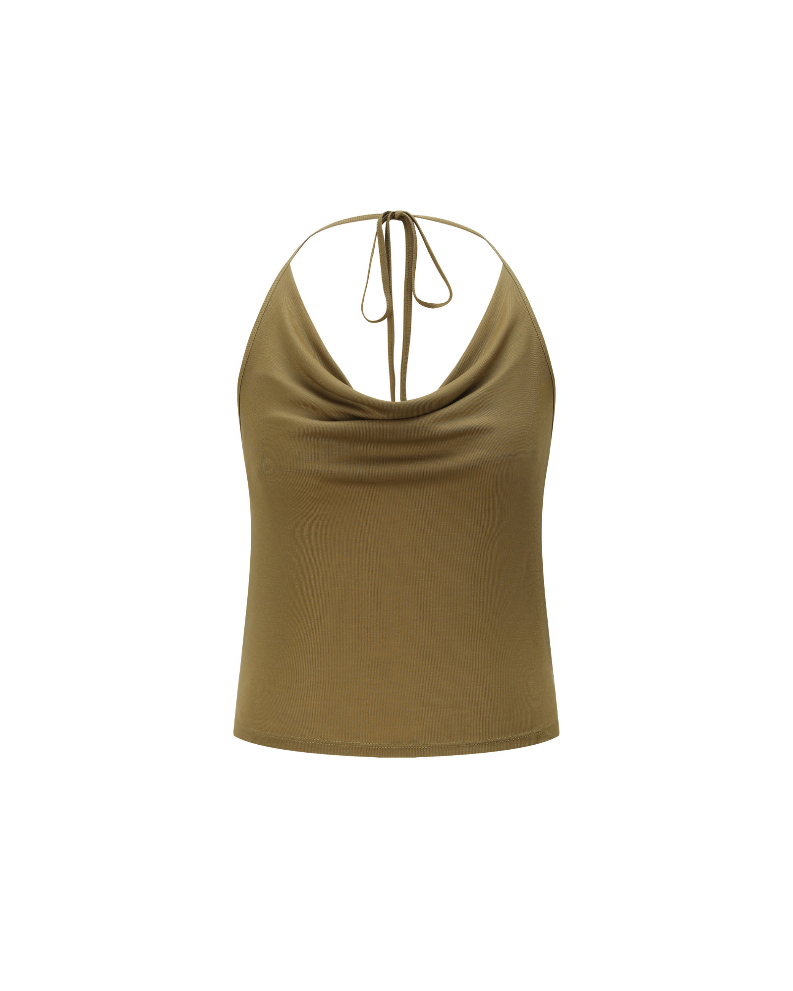 Green halter top on a white background