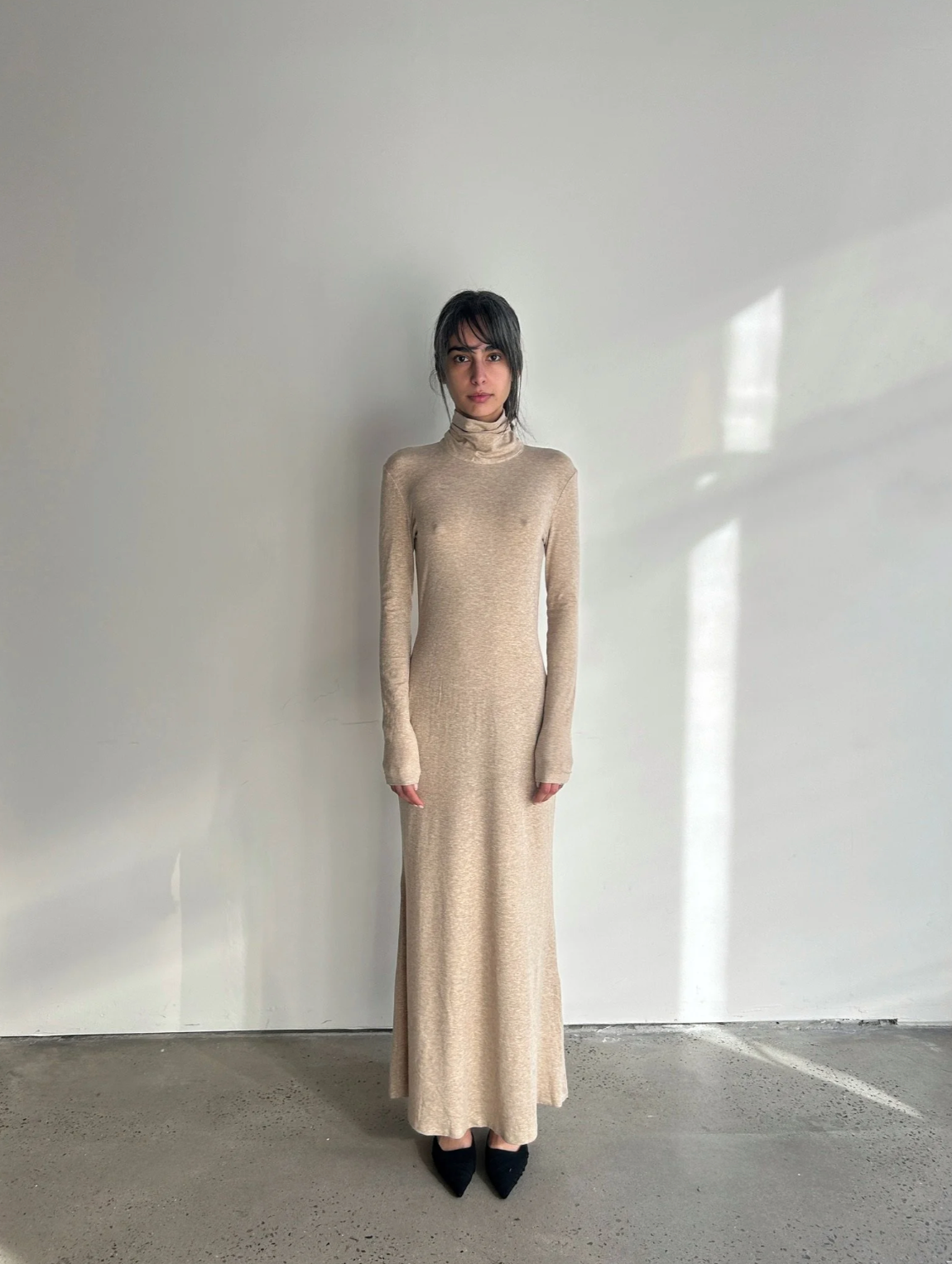 Open Back Gown in Oat